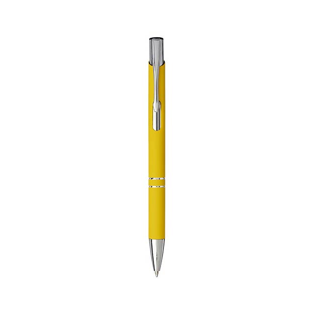 Moneta stiskací kuličkové pero s jemným úchopem - žltá