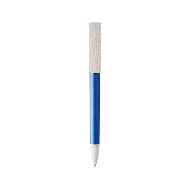 Medan kuličkové pero z pšeničné slámy a držák telefonu - modrá