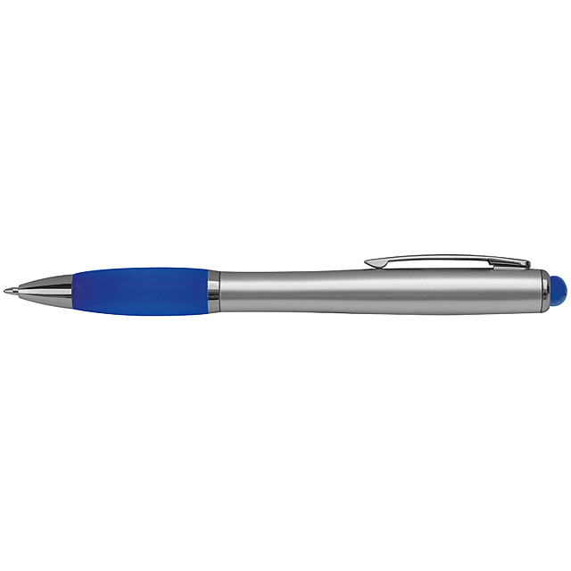Ball pen with colored LED light - blue