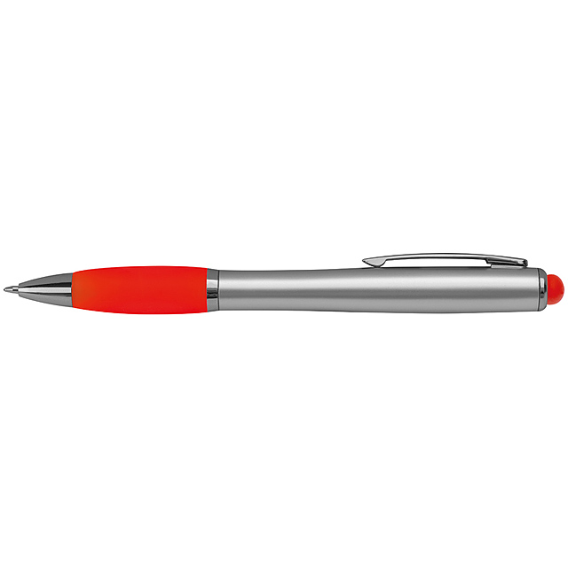 Ball pen with colored LED light - red