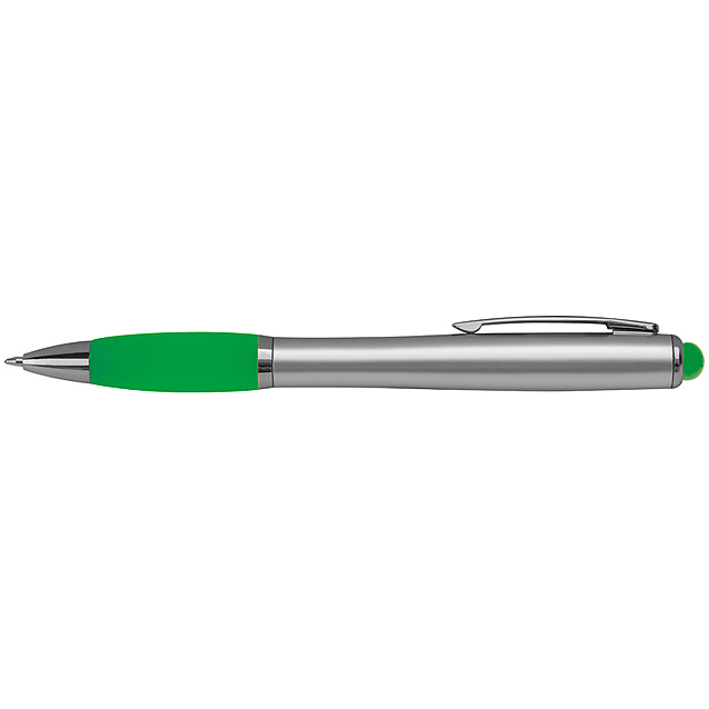 Ball pen with colored LED light - green