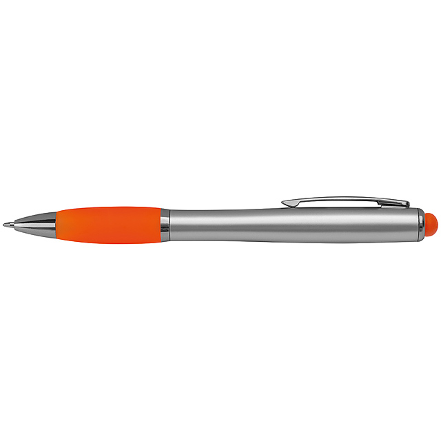 Kugelschreiber mit farbigem LED Licht - Orange