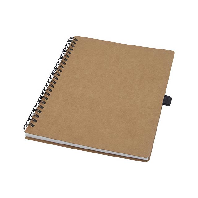 Cobble A5 wire-o recycled cardboard notebook with stone paper - beige
