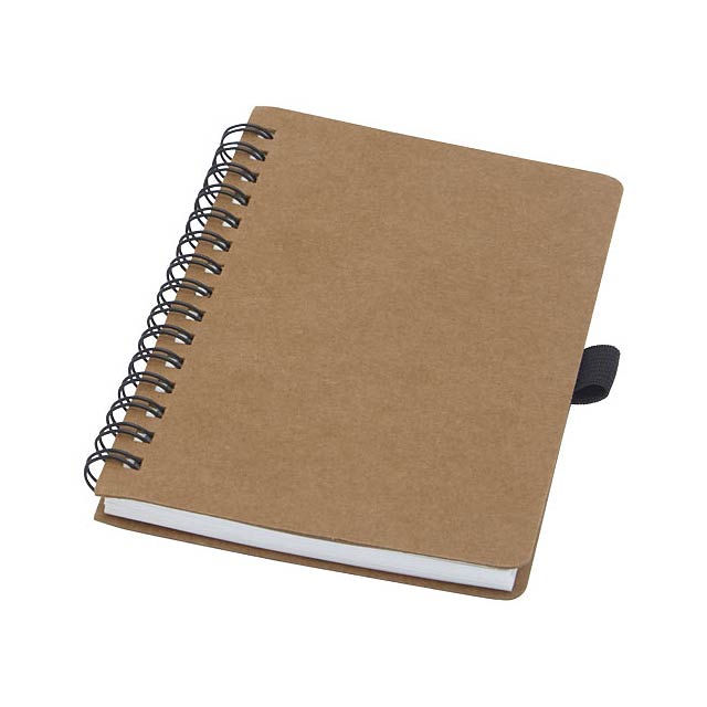 Cobble A6 wire-o recycled cardboard notebook with stone paper - beige