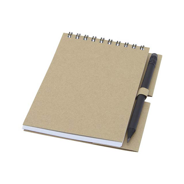 Luciano Eco wire notebook with pencil - small - beige