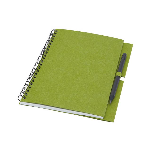 Luciano Eco wire notebook with pencil - medium - green