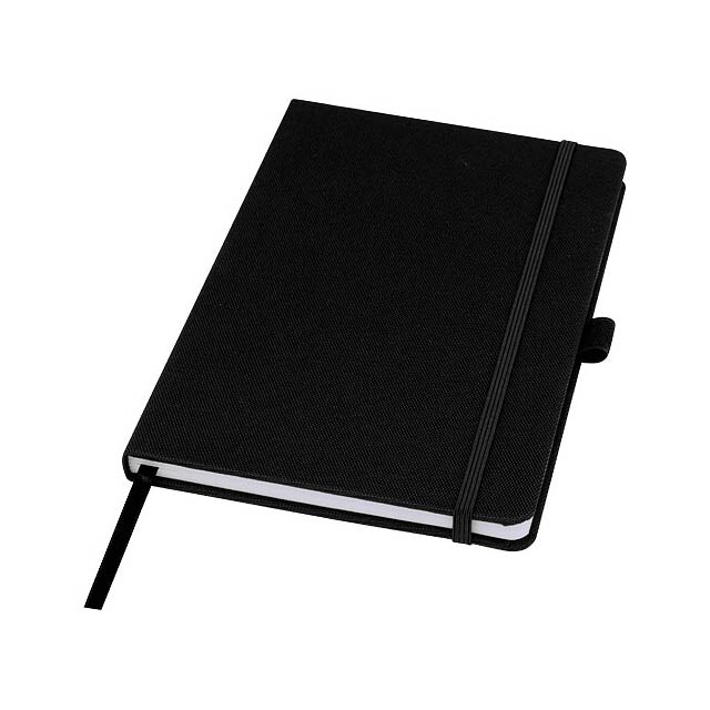 Honua A5 recycled paper notebook with recycled PET cover - black
