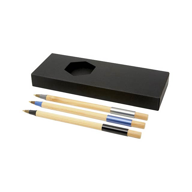 Kerf 3-piece bamboo pen set - wood