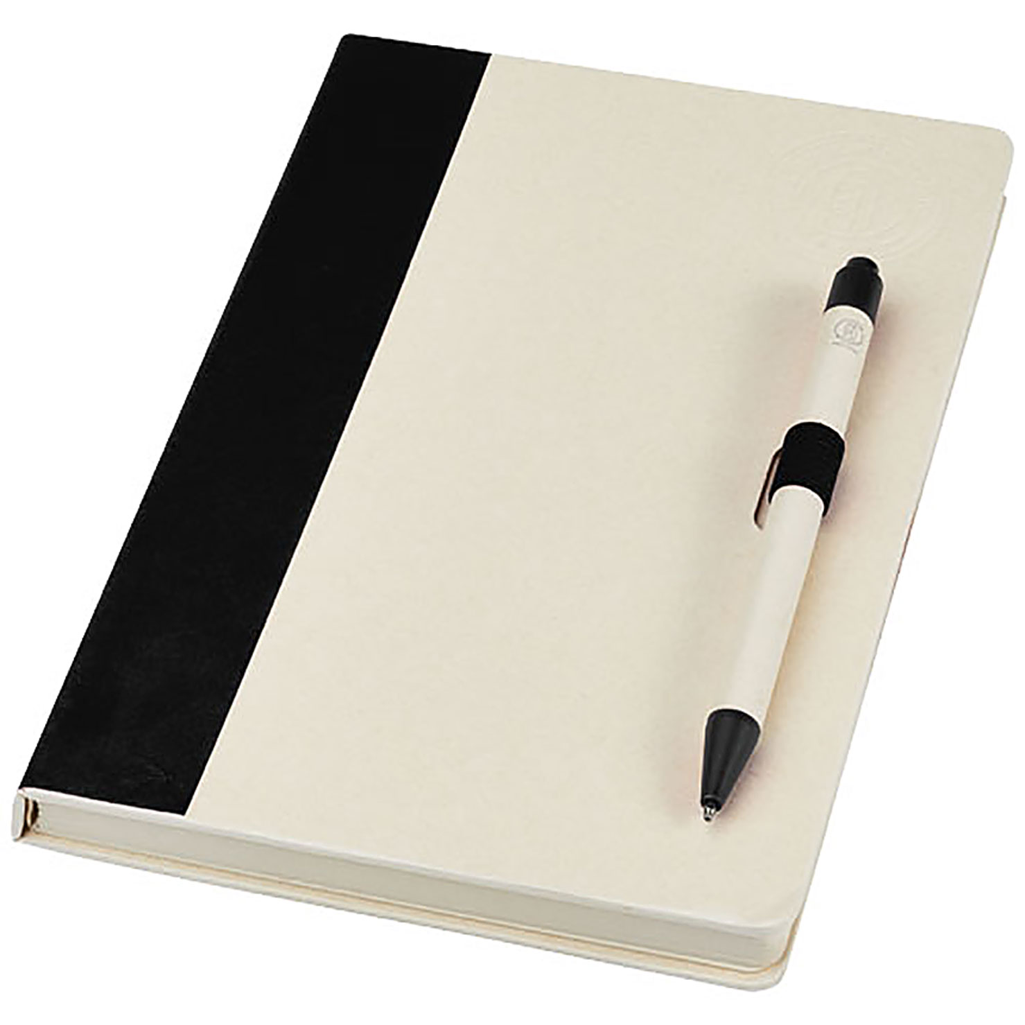 Dairy Dream A5 size reference recycled milk cartons notebook and ballpoint pen set - black