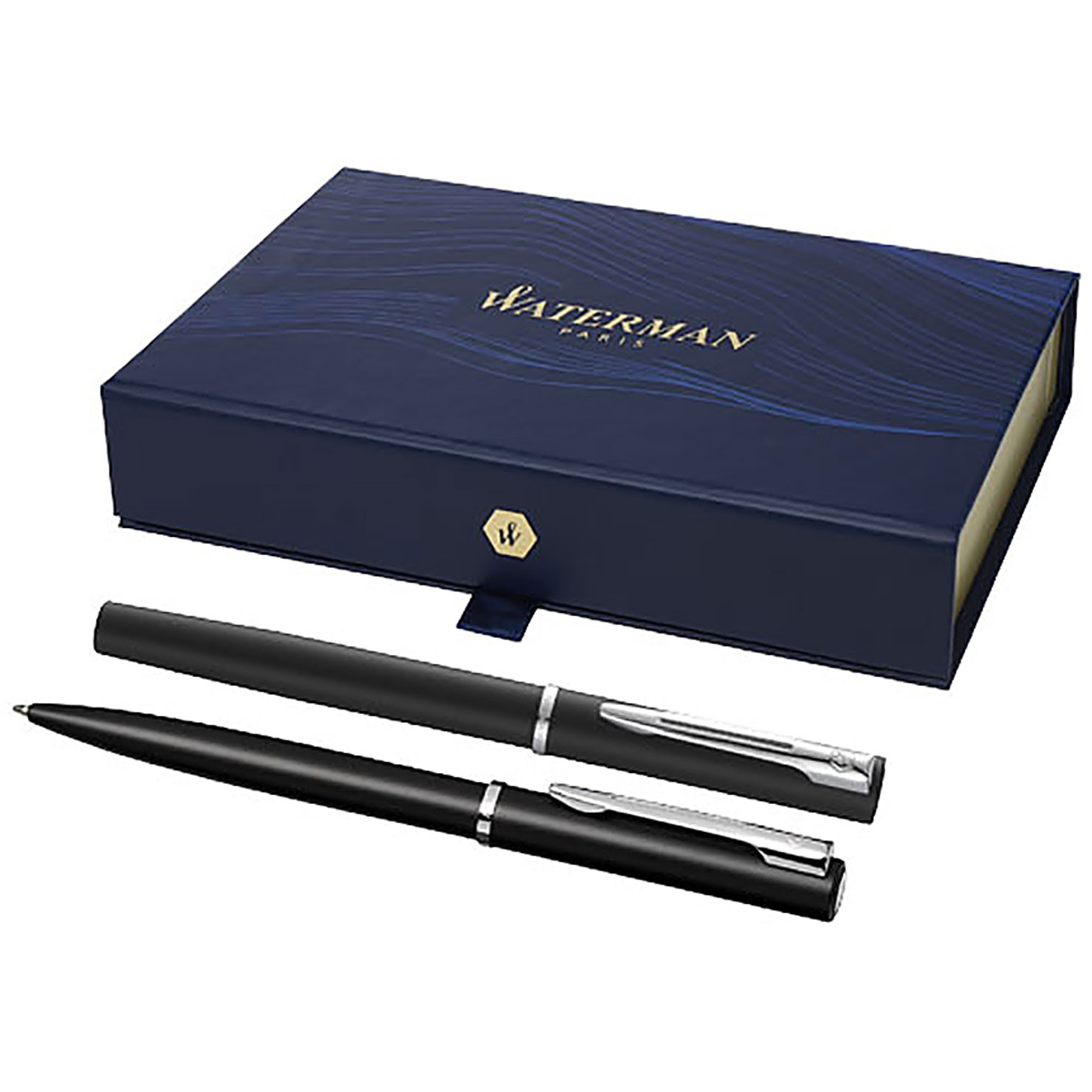 Waterman Allure Tintenroller und Kugelschreiber - Set (schwarze Mine) - schwarz