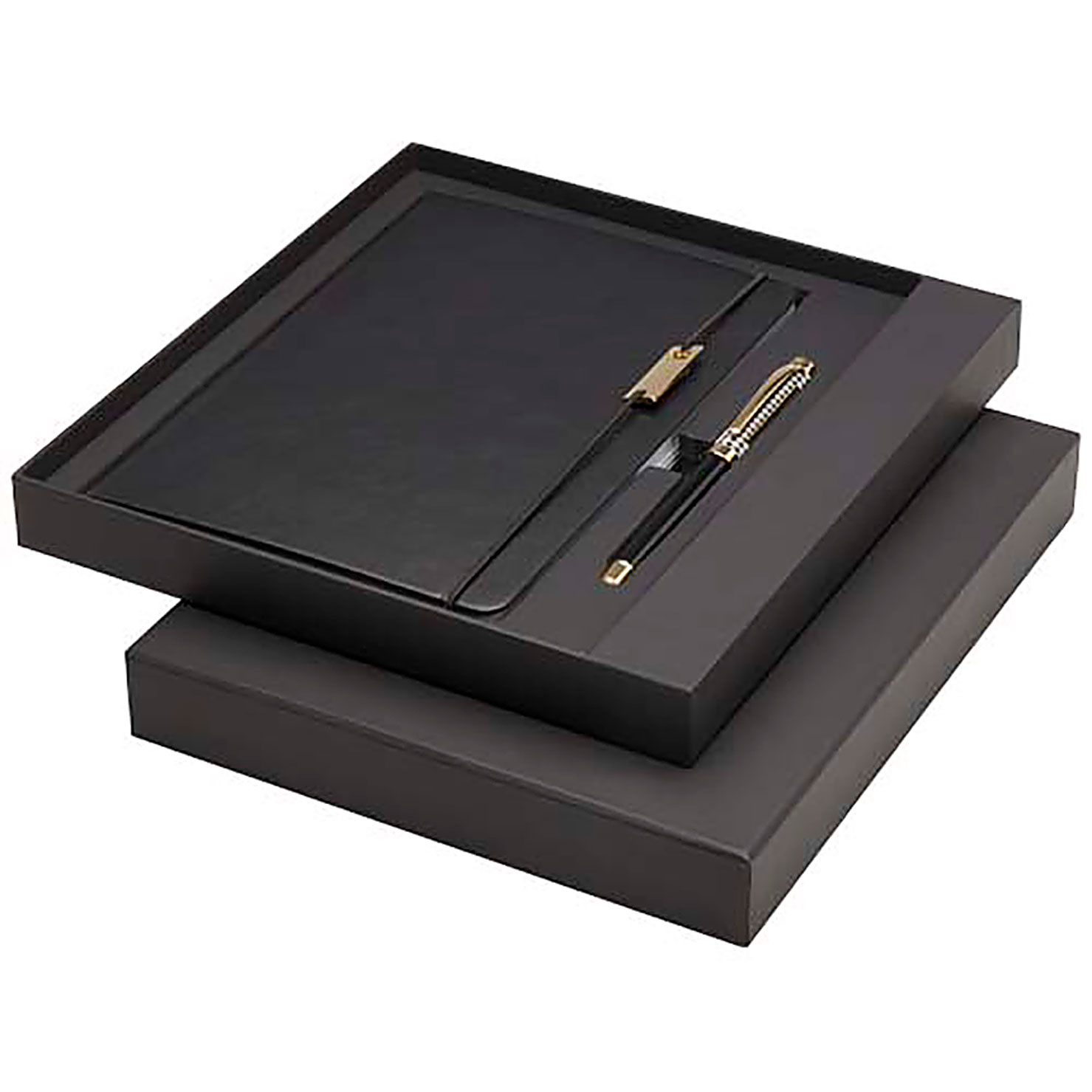 Legato A5 notebook and rollerball pen set (blue ink) - black