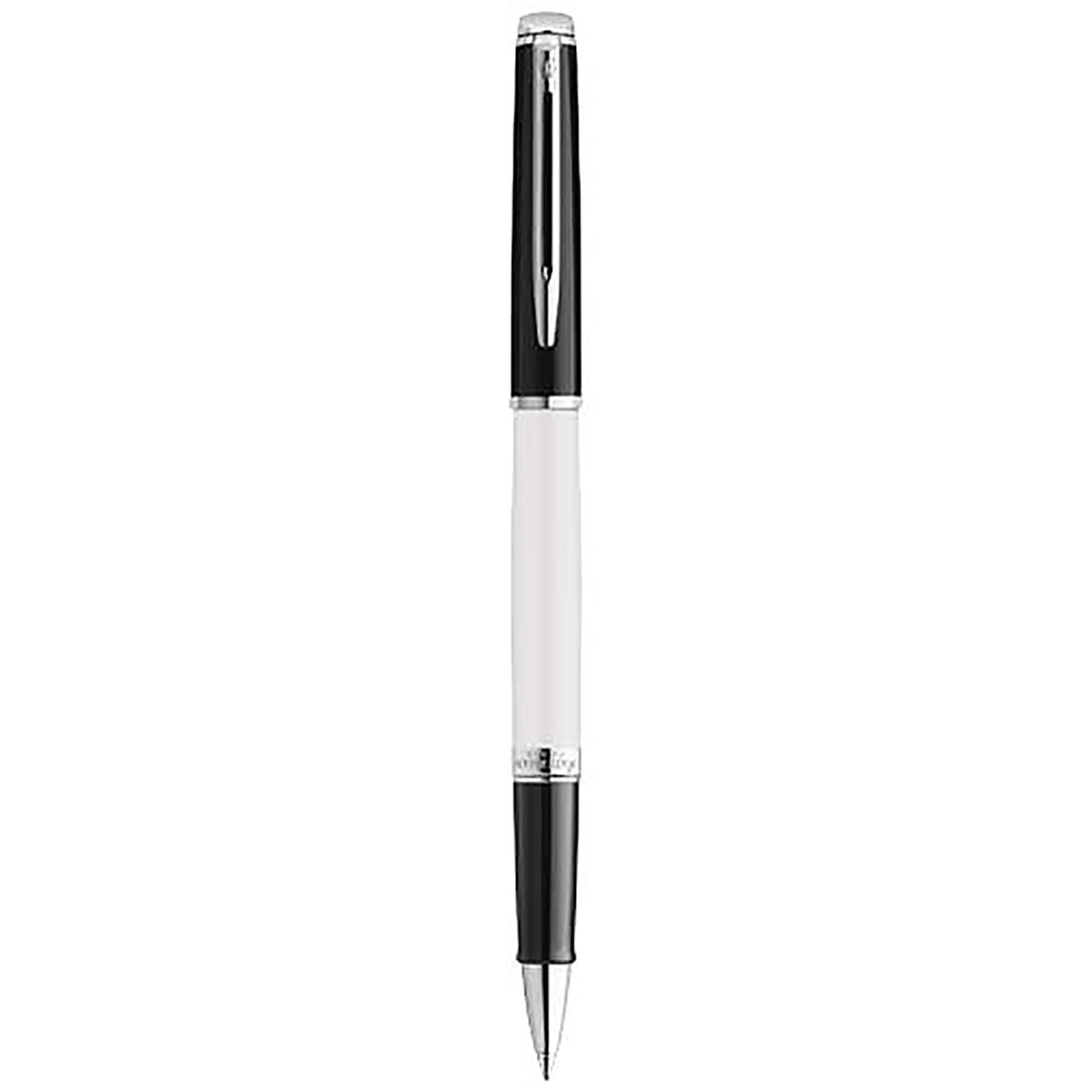 Hemisphere colour blocking rollerball pen with palladium trim (black ink) - black