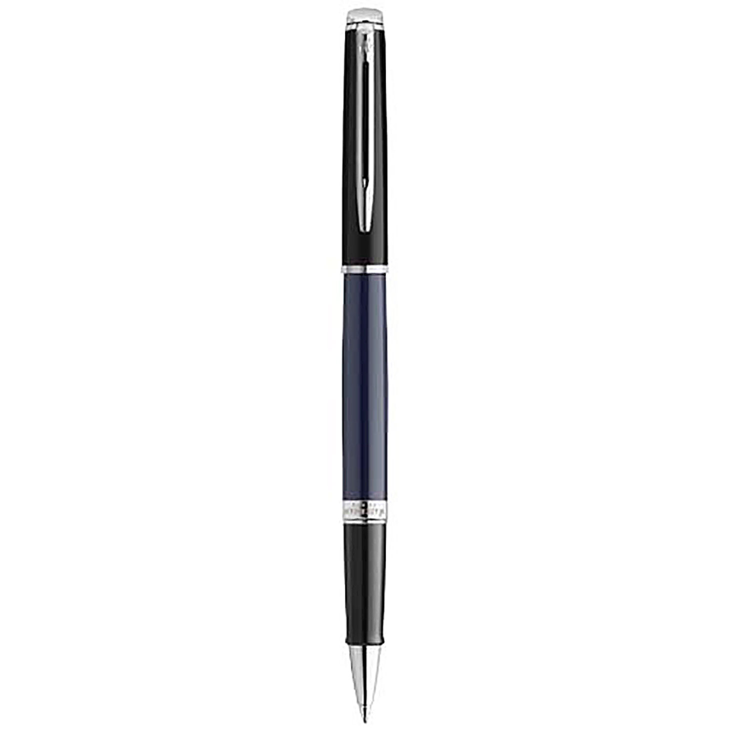 Hemisphere colour blocking rollerball pen with palladium trim (black ink) - black