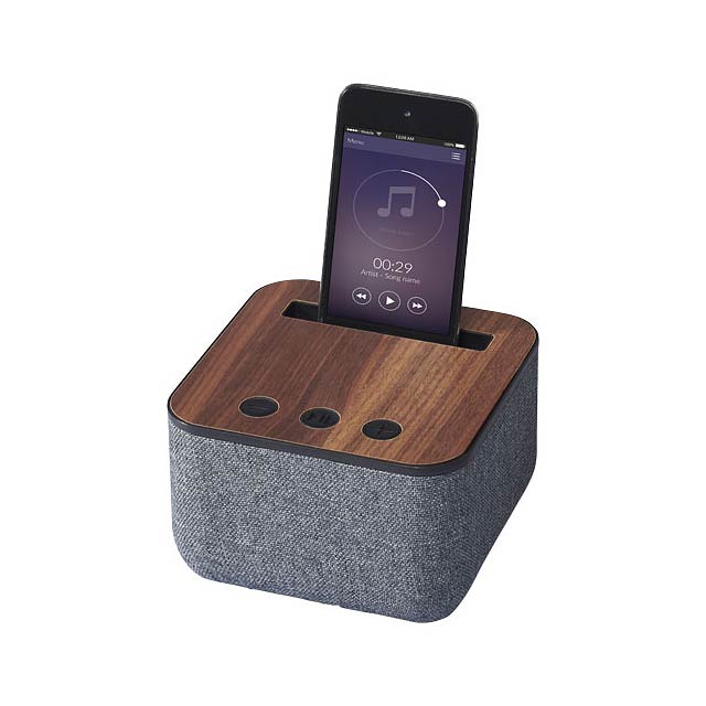 Shae fabric and wood Bluetooth® speaker - wood