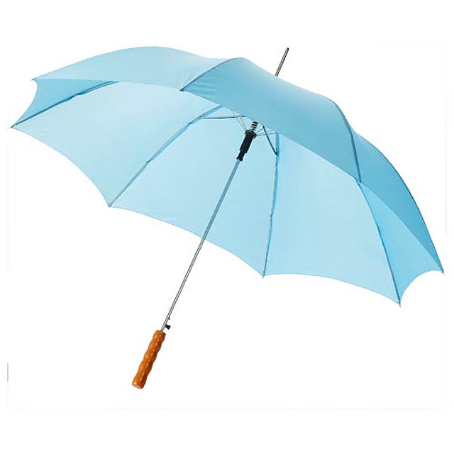 Lisa 23" auto open umbrella with wooden handle - baby blue