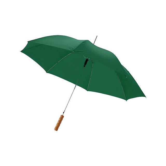 23" deštník Lisa s automatickým otvíráním a dřevěnou rukojet - zelená