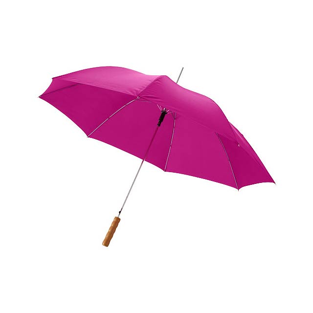 23" deštník Lisa s automatickým otvíráním a dřevěnou rukojet - fuchsiová (tm. ružová)