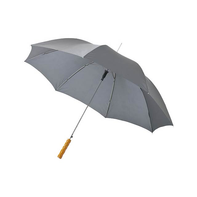 Lisa 23" auto open umbrella with wooden handle - grey
