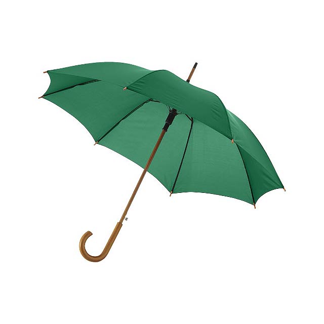 23” deštník Kyle s automatickým otvíráním a dřevěnou tyčí a rukojetí - zelená