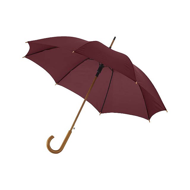 23” deštník Kyle s automatickým otvíráním a dřevěnou tyčí a  - hnedá