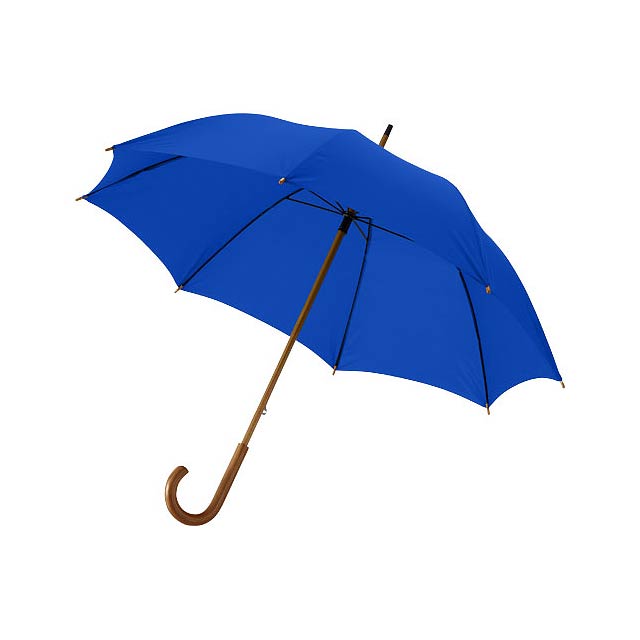 Jova 23" Regenschirm mit Holzstange und -griff - blau