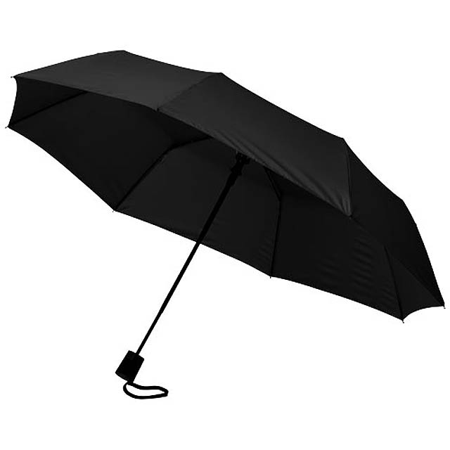 Wali 21" foldable auto open umbrella - black