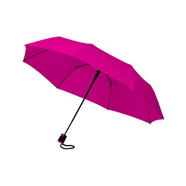 Skládací deštník Wali 21" s automatickým otvíráním - fuchsiová (tm. ružová)