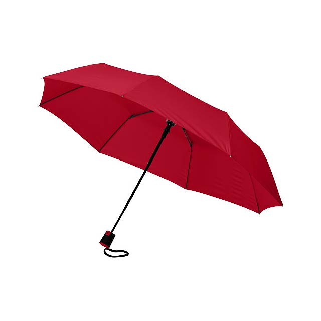 Skládací deštník Wali 21" s automatickým otvíráním - transparentná červená