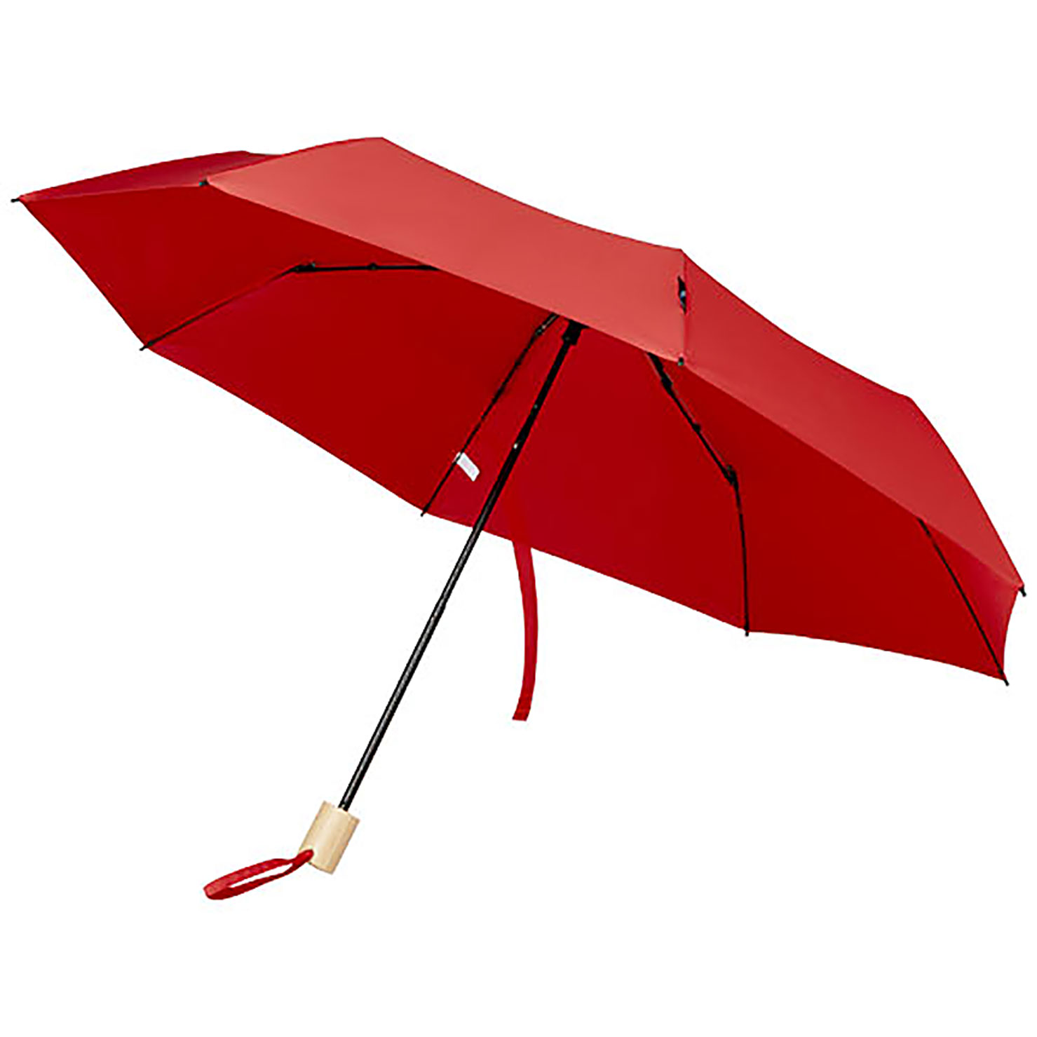 Birgit 21'' foldable windproof recycled PET umbrella - red