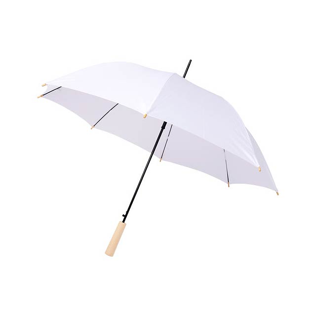 Deštník z recyklovaného PET s automatickým otevíráním Alina  - biela