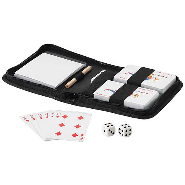 Tronx 2-piece playing cards set in pouch - black