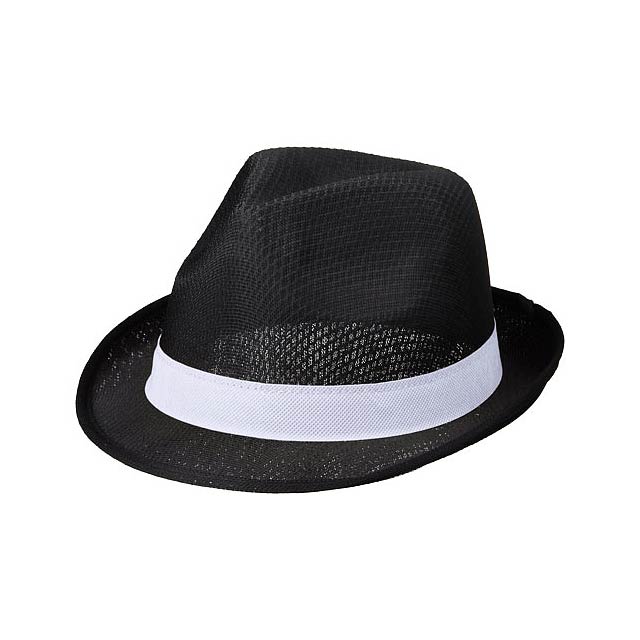 Trilby hat with ribbon - black