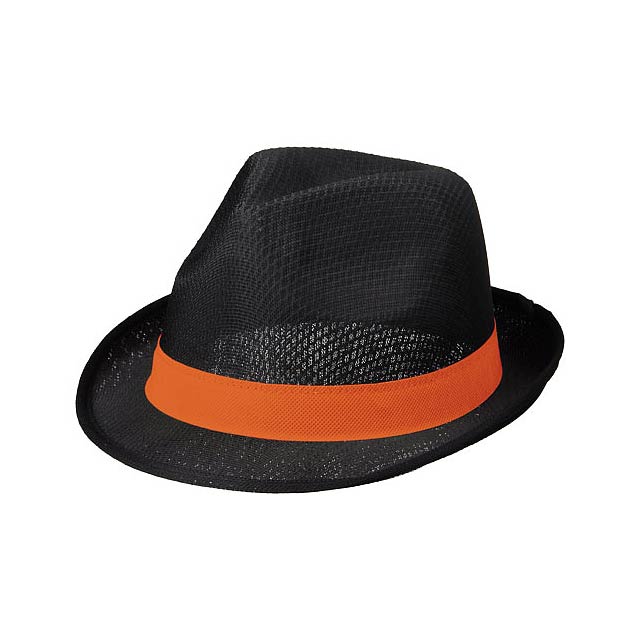Trilby hat with ribbon - black