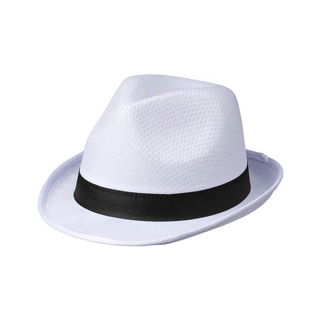 Trilby hat with ribbon - white