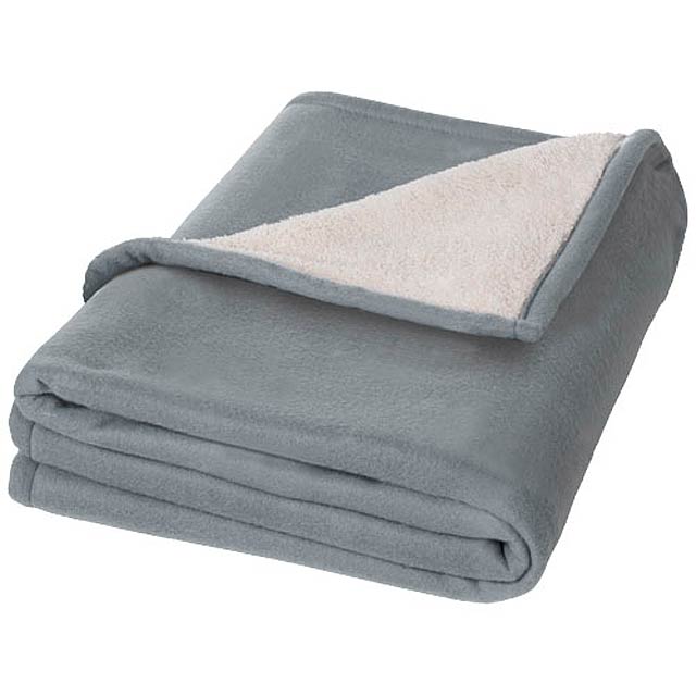 Springwood soft fleece and sherpa plaid blanket - grey