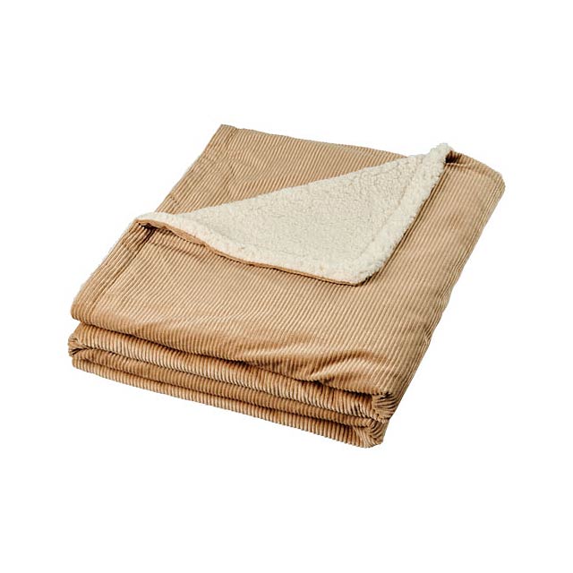 Cosie corduroy sherpa blanket - beige