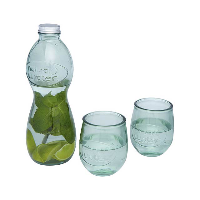Brisa 3-teiliges Set aus recyceltem Glas - Transparente
