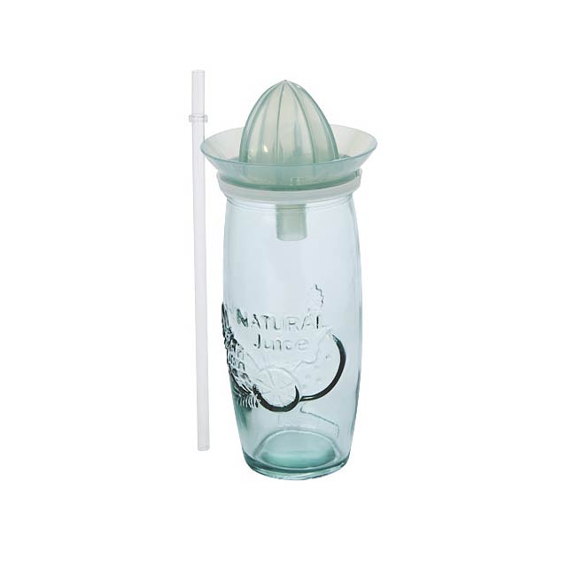 Verano recycled glass cocktail cup with squeezer - transparent