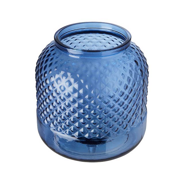 Estar recycled glass candle holder - transparent blue