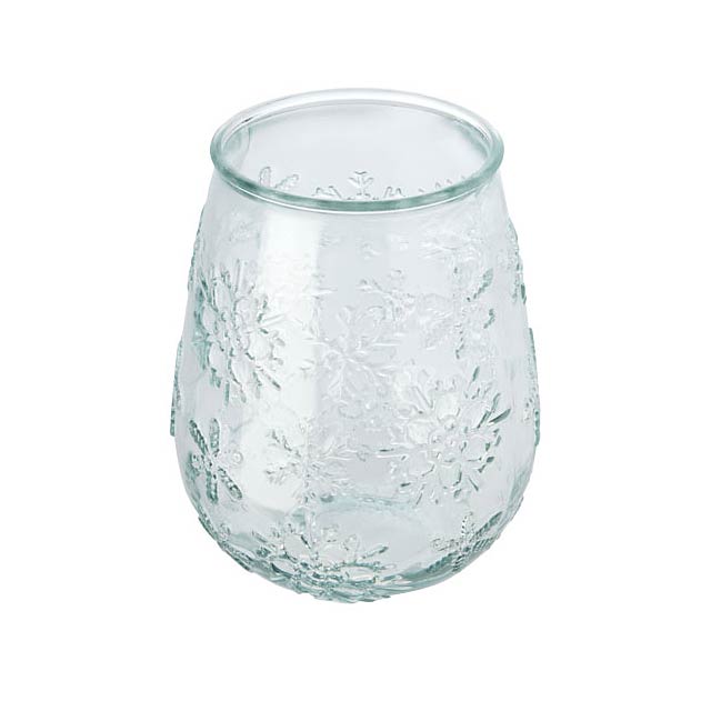 Faro recycled glass tealight holder - transparent