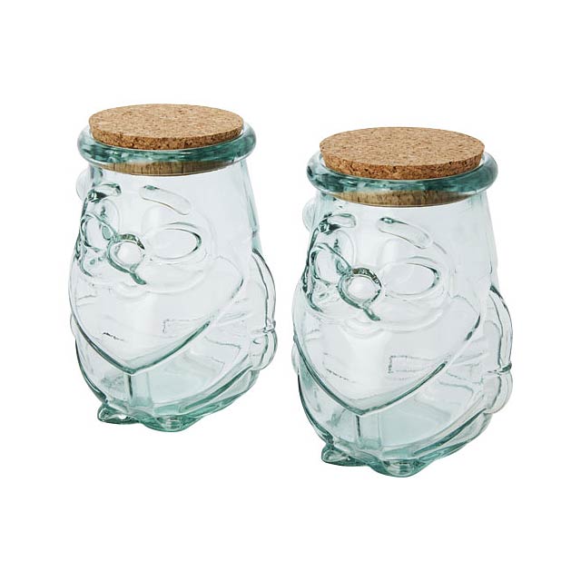 Airoel 2-piece recycled glass container set - transparent