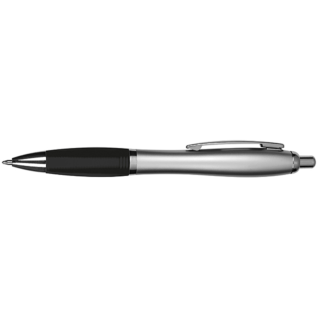 Kugelschreiber mit satiniertem Gehäuse - schwarz