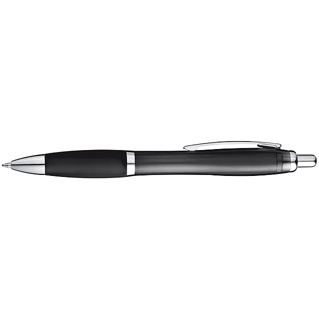 Transparent ball pen with Guma grip - black