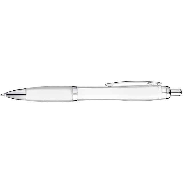 Transparent ball pen with Guma grip - white