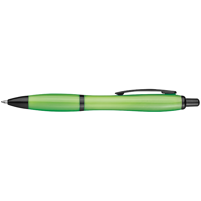 Ball pen with black applications - lime