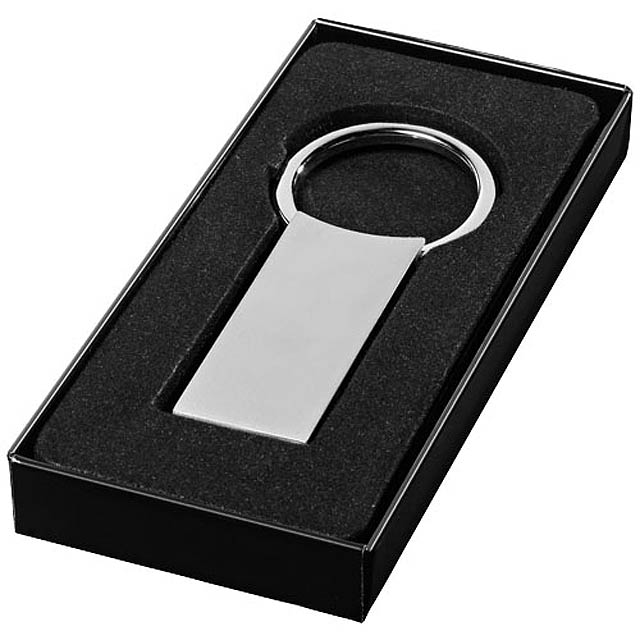 Omar rectangular keychain - matt silver