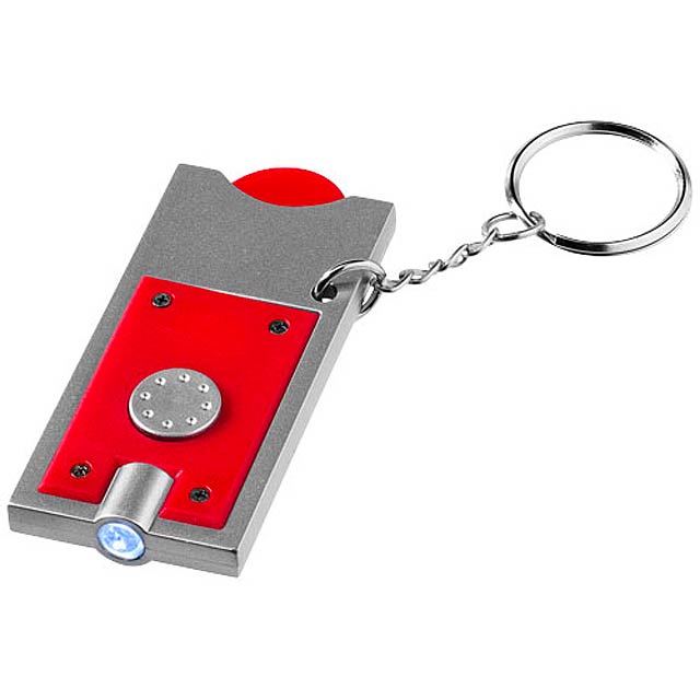 Klíčenkový držák na žeton Allegro s LED svítilnou - červená