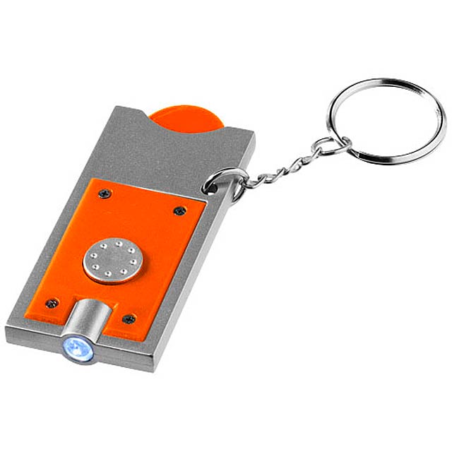 Allegro LED keychain light with coin holder - orange