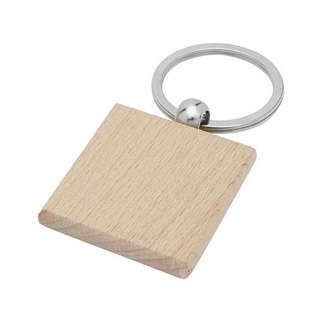 Gioia quadratischer Schlüsselanhänger aus Buchenholz - Holz