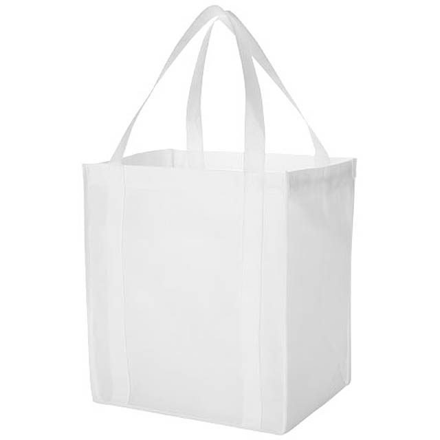 Liberty bottom board non-woven tote bag - white